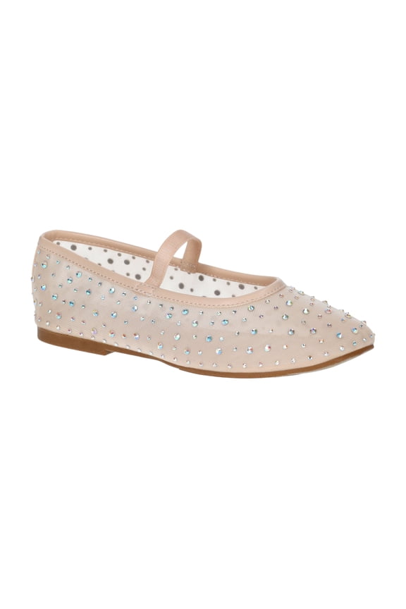 Little Girls and Big Girls Mesh Rhinestone Ballet Flats