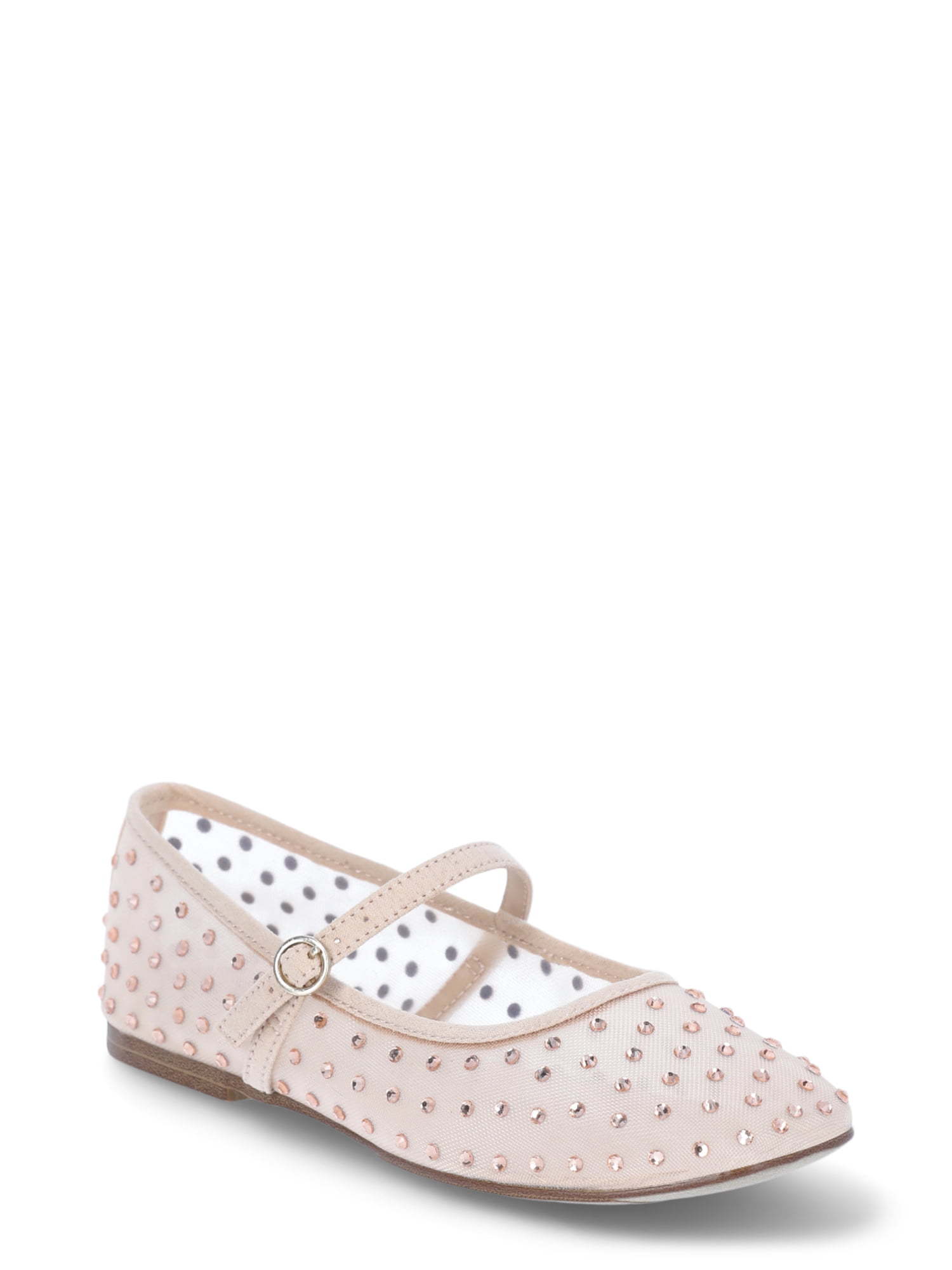 Madden NYC Little Girl & Big Girl Mesh Rhinestone Ballet Flats