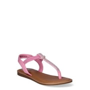 Madden NYC Little and Big Girls' Rhinestone T-Strap Sandals