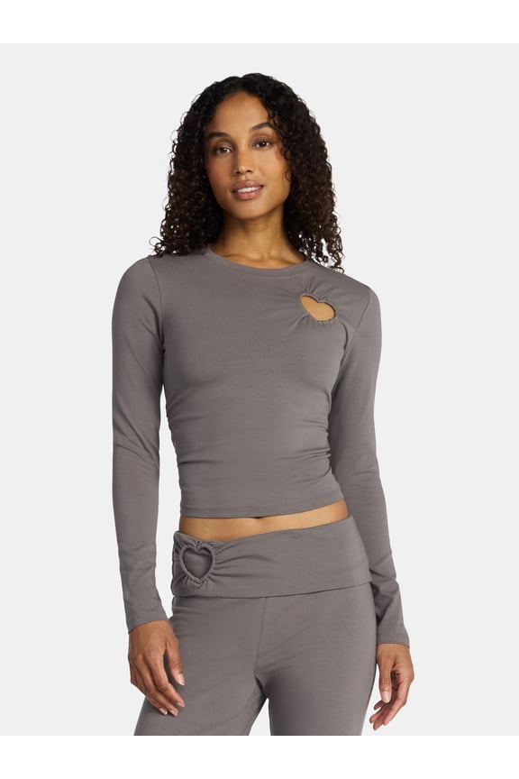 Women’s Heart Top with Long Sleeves, Sizes XXS-XXL