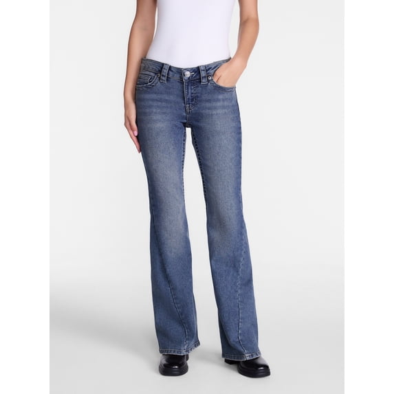 Madden NYC Women's Low Rise Flare Jeans, 32" Inseam, Sizes 00-18