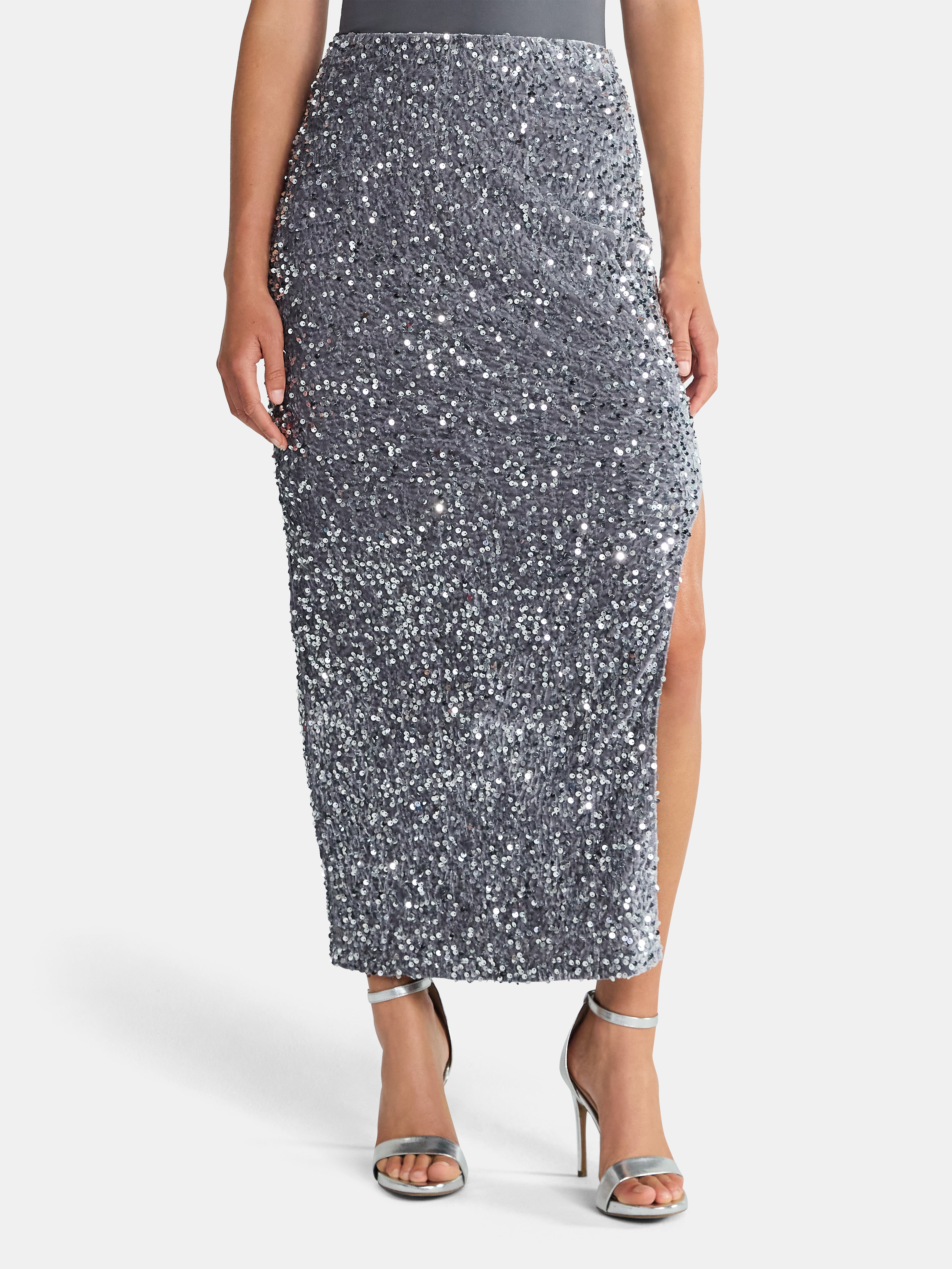 Madden NYC Women's Sequin Velour Maxi Skirt, Sizes XXS-XXL