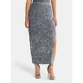 thumbnail image 1 of Madden NYC Women's Sequin Velour Maxi Skirt, Sizes XXS-XXL, 1 of 5