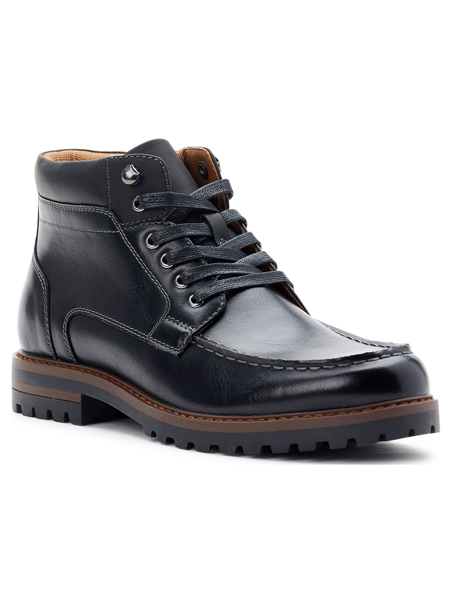 MADDEN Mens Black Goring Comfort Aillem Round Toe Wedge Boots Shoes