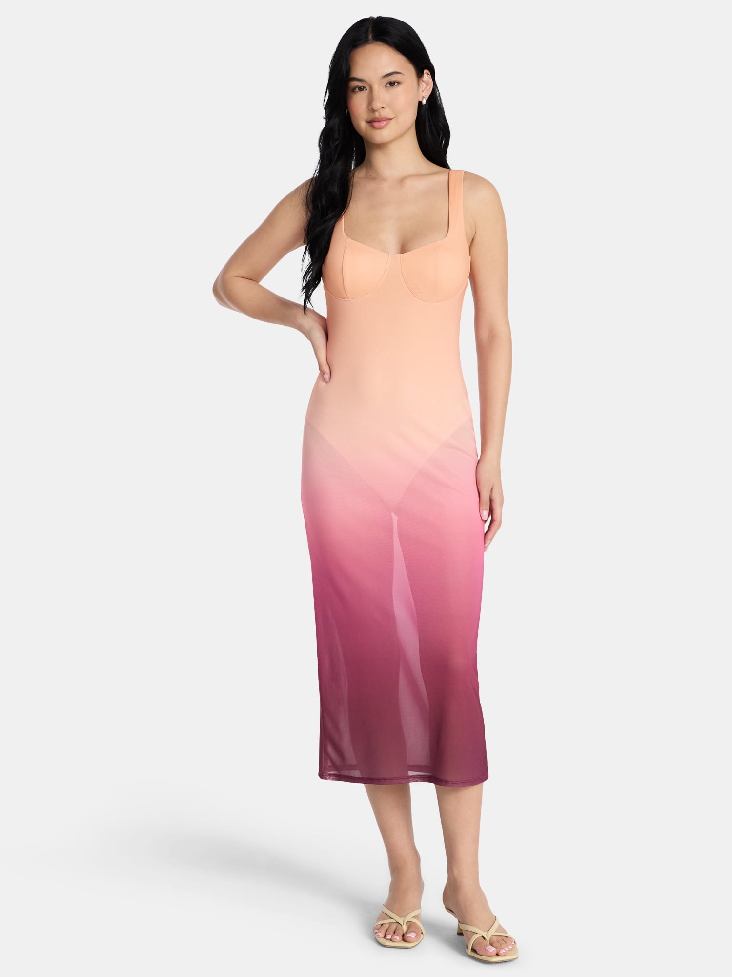 Madden NYC Women's Mesh Midi Dress, Sizes XXS-XXL - Walmart.com