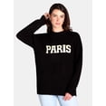 thumbnail image 1 of Madden NYC Oversized Graphic Sweater, Women's and Women's Plus, Sizes XXS-4X, 1 of 6