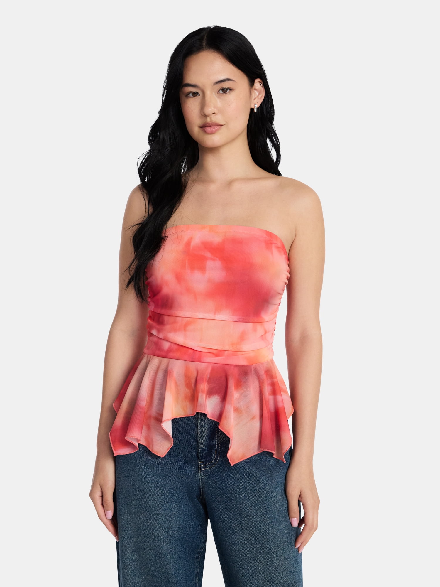 Madden NYC Women’s Peplum Tube Top, Sizes XXS-XXL