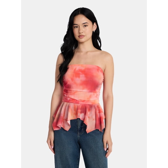 Madden NYC Women’s Peplum Tube Top, Sizes XXS-XXL
