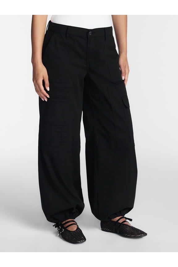 Women's Poplin Cargo Pants, Sizes XXS-XXL