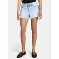 thumbnail image 1 of Madden NYC Women's Frayed Denim Shorts, Sizes XXS-XXL, 1 of 5