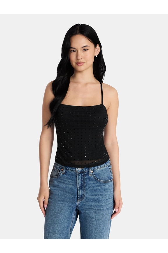 Rhinestone Cami, Womens