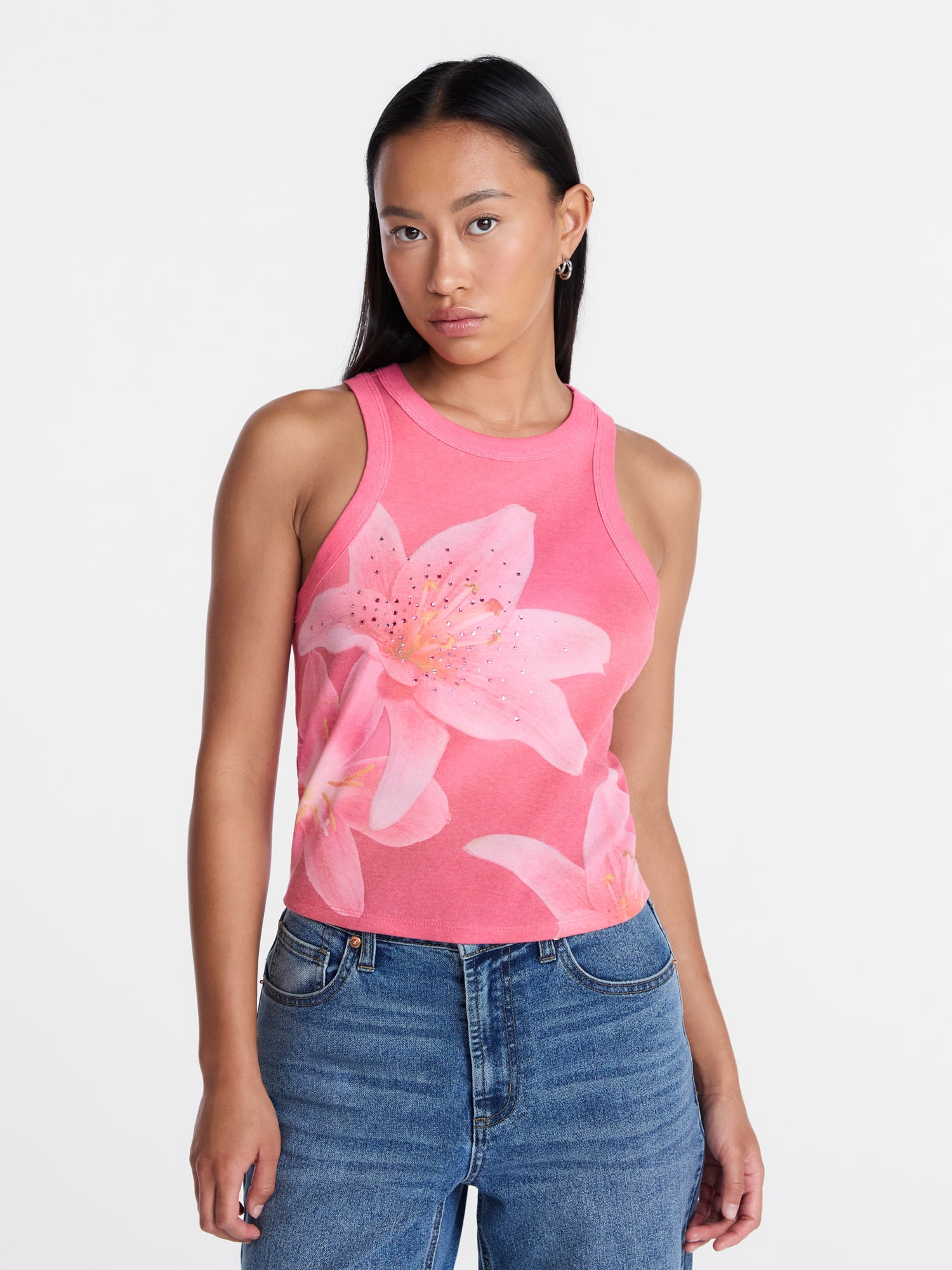 Madden NYC Women's Rhinestone Tank Top, Sizes XXS-XXL