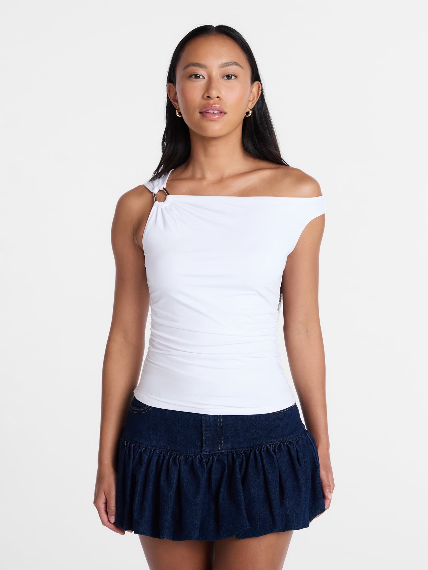 Madden NYC Women's Sleeveless Ruched Top, Sizes XXS-XXL
