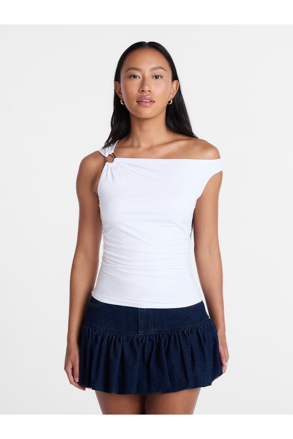Women's Sleeveless Ruched Top, Sizes XXS-XXL