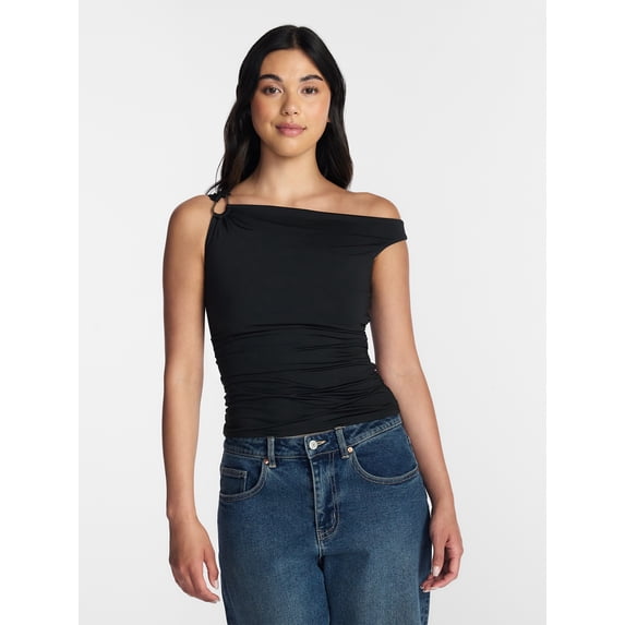Madden NYC Women's Sleeveless Ruched Top, Sizes XXS-XXL