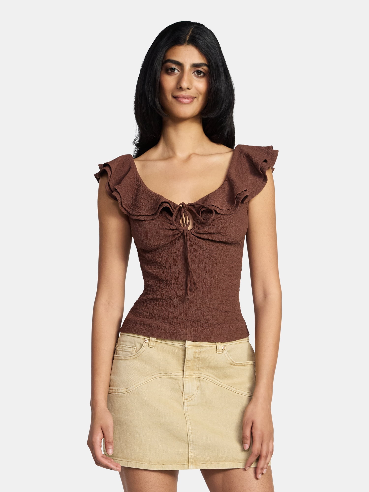 Madden NYC Women's Ruffle Top, Sizes XXS-XXL