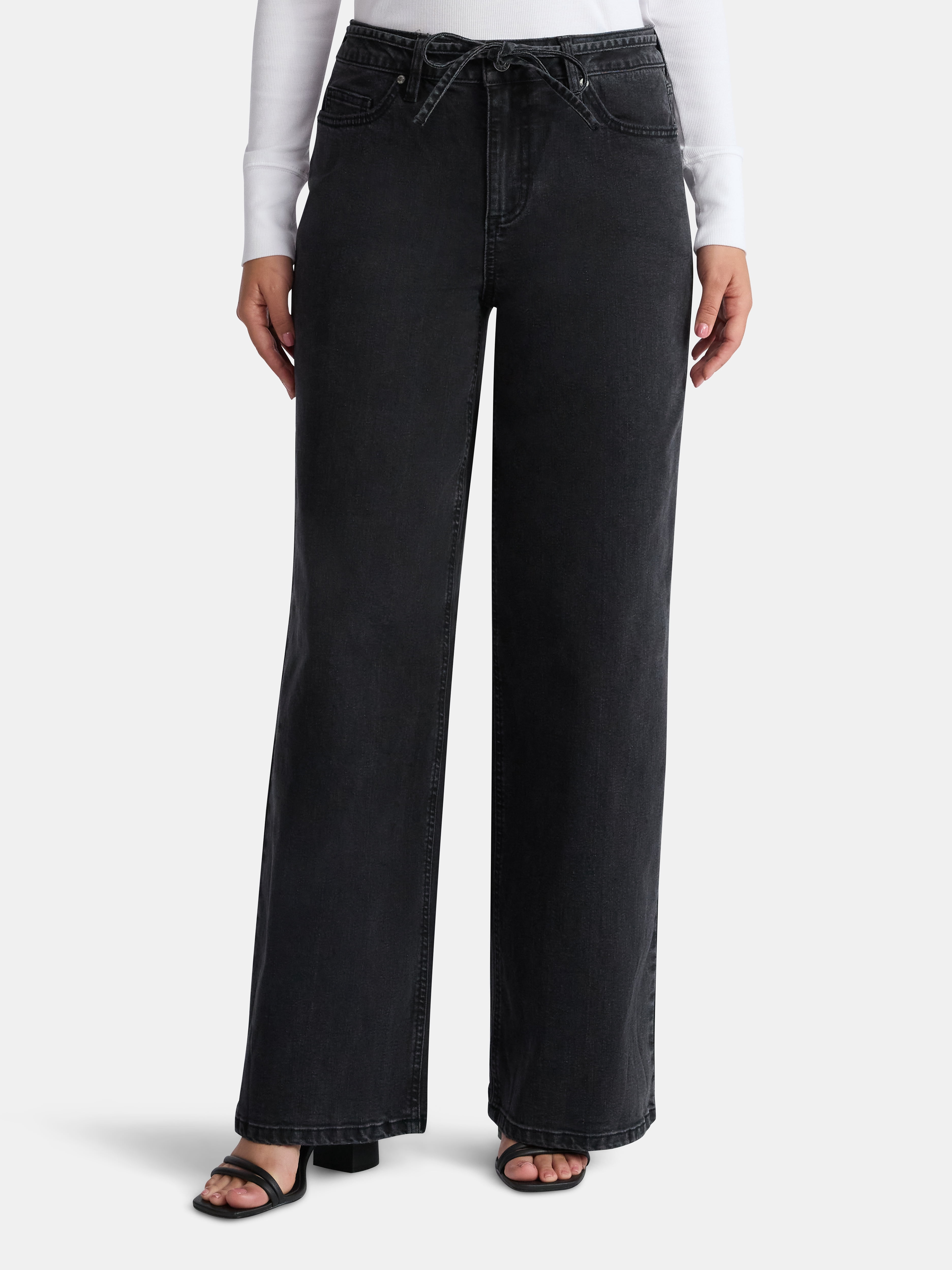 Madden NYC Women's Tie Belt Jeans, 32" Inseam, Sizes 00-18