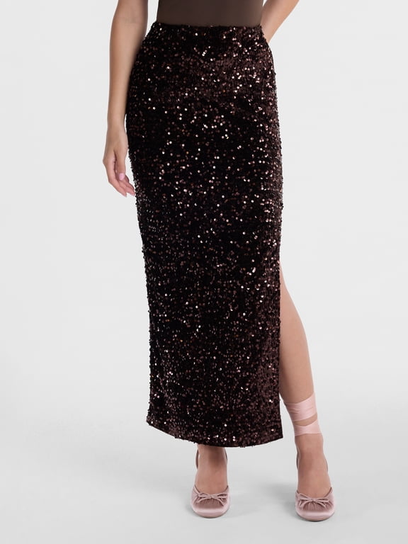 Women's Sequin Maxi Skirt, Sizes XXS-XXL