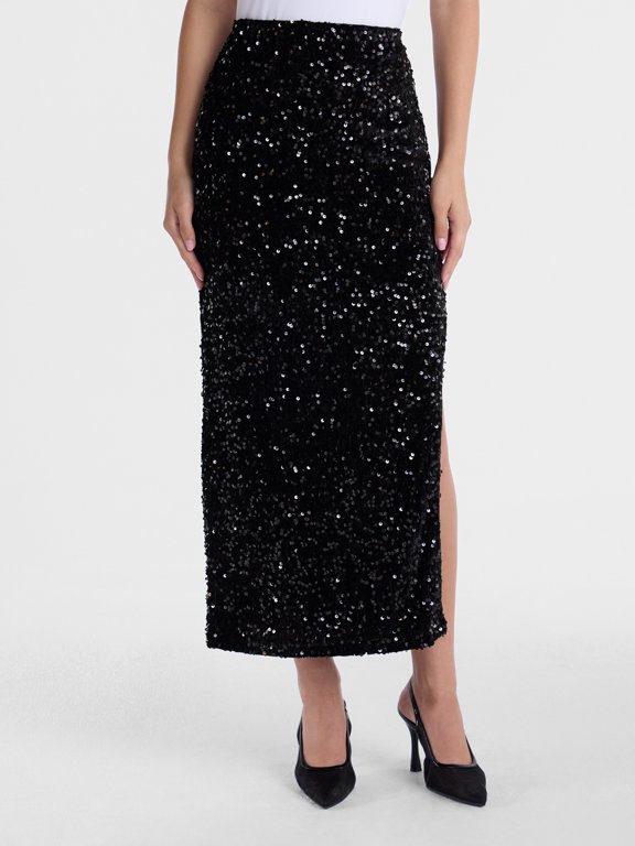 Women's Sequin Maxi Skirt, Sizes XXS-XXL