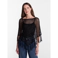 thumbnail image 1 of Madden NYC Women's Sequin Poncho, Sizes XS-XXL, 1 of 6