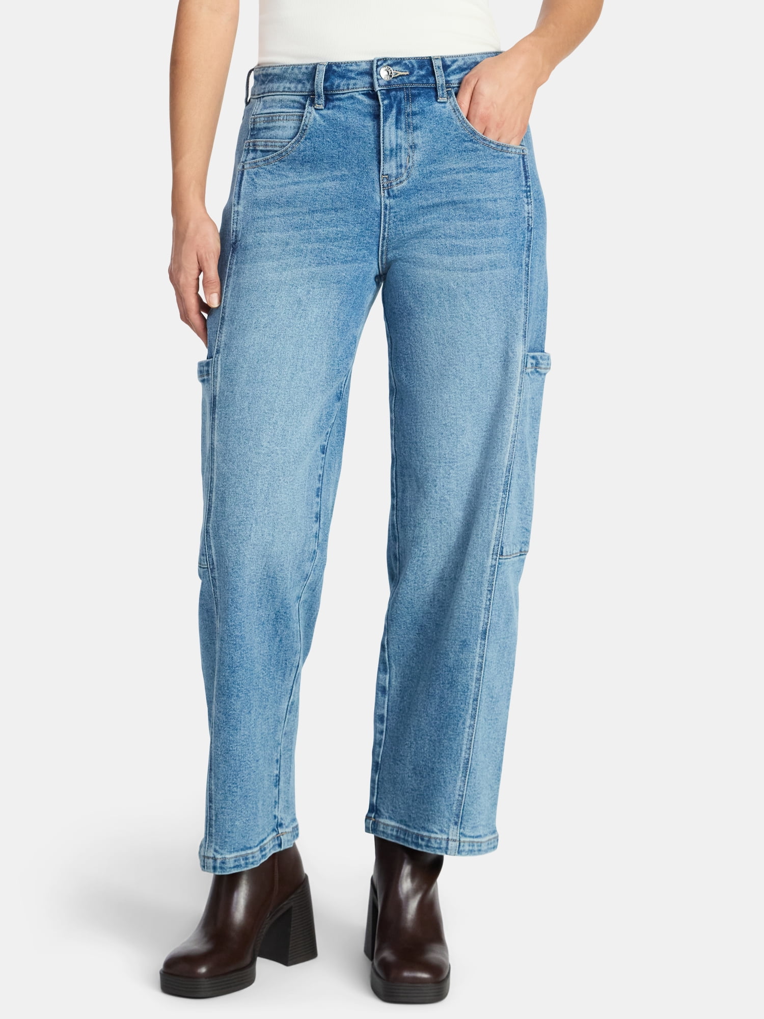 Madden NYC Women's Straight Leg Skater Jeans, 29" Inseam, Sizes 00-18