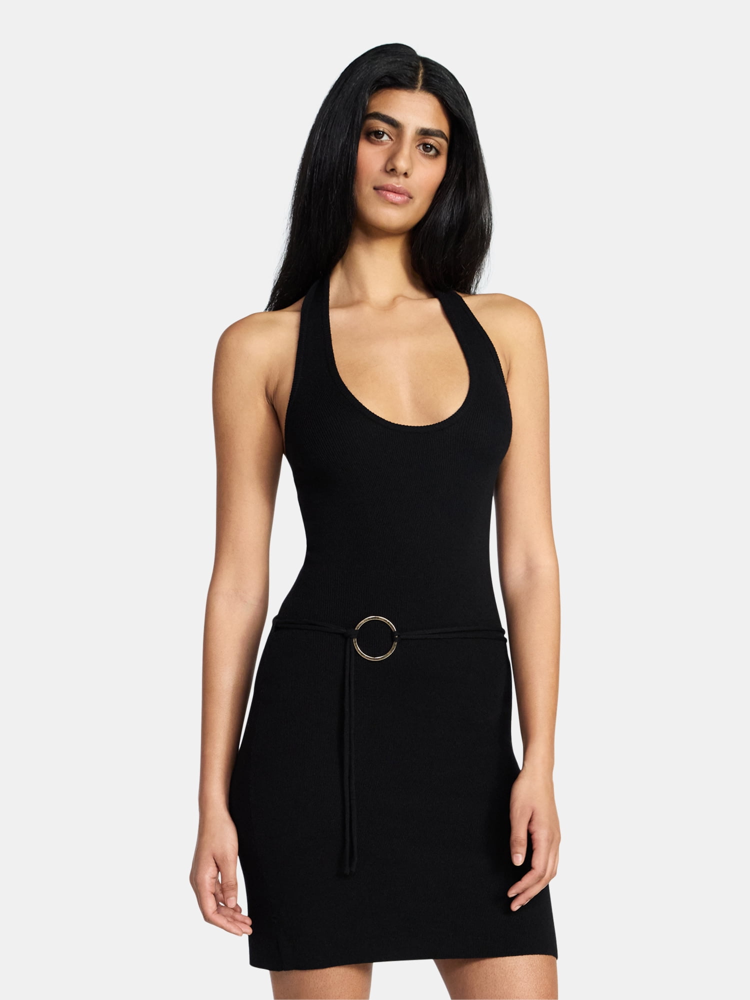 Sleeveless Halter Dress, Womens
