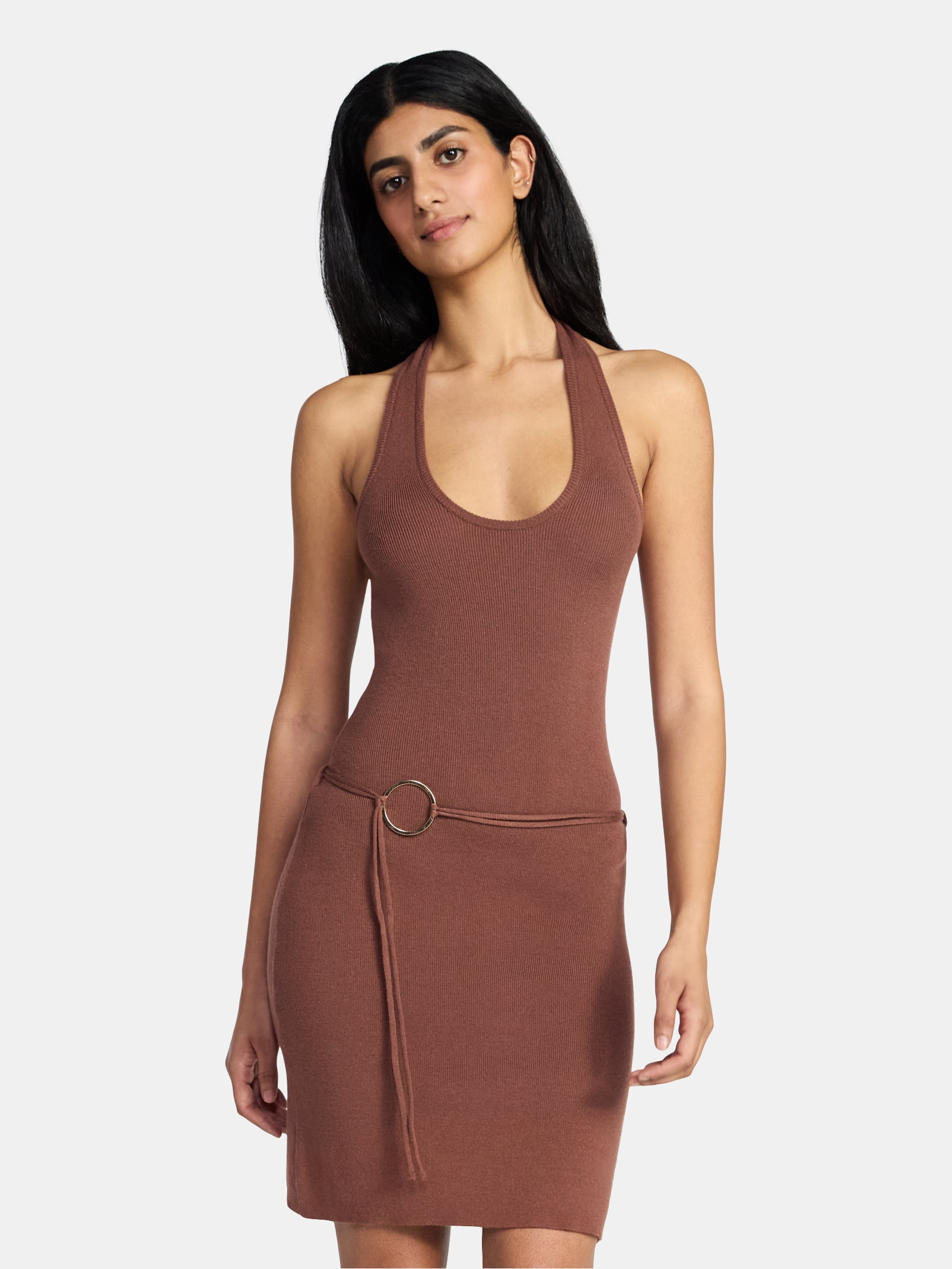 Madden NYC Sleeveless Halter Dress, Womens