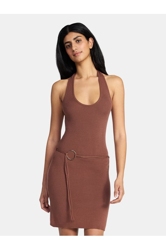 Women's Sleeveless Halter Dress, Sizes XXS-XXL