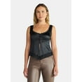 thumbnail image 1 of Madden NYC Women's Sleeveless Satin Flyaway Top with Lace Trim, Sizes XXS-XXL, 1 of 5