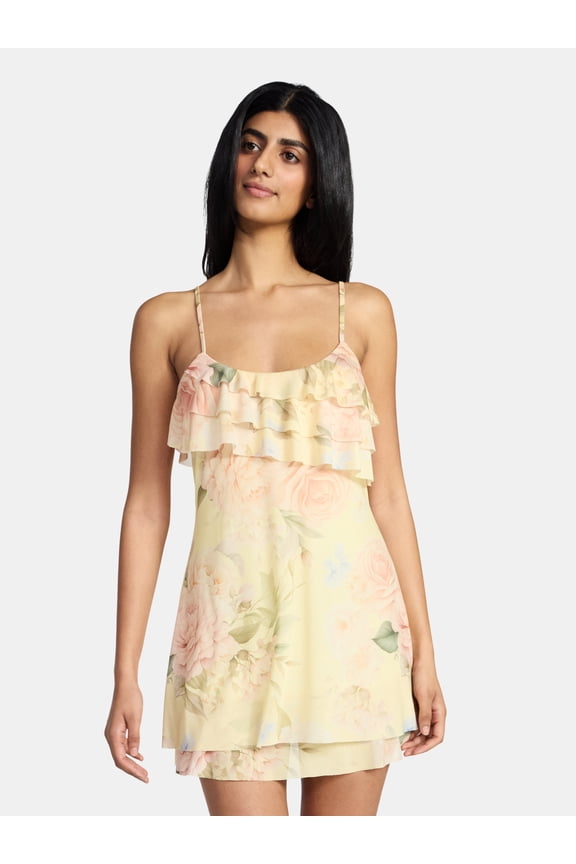 Women's Sleeveless Ruffle Mini Dress, Sizes XXS-XXL