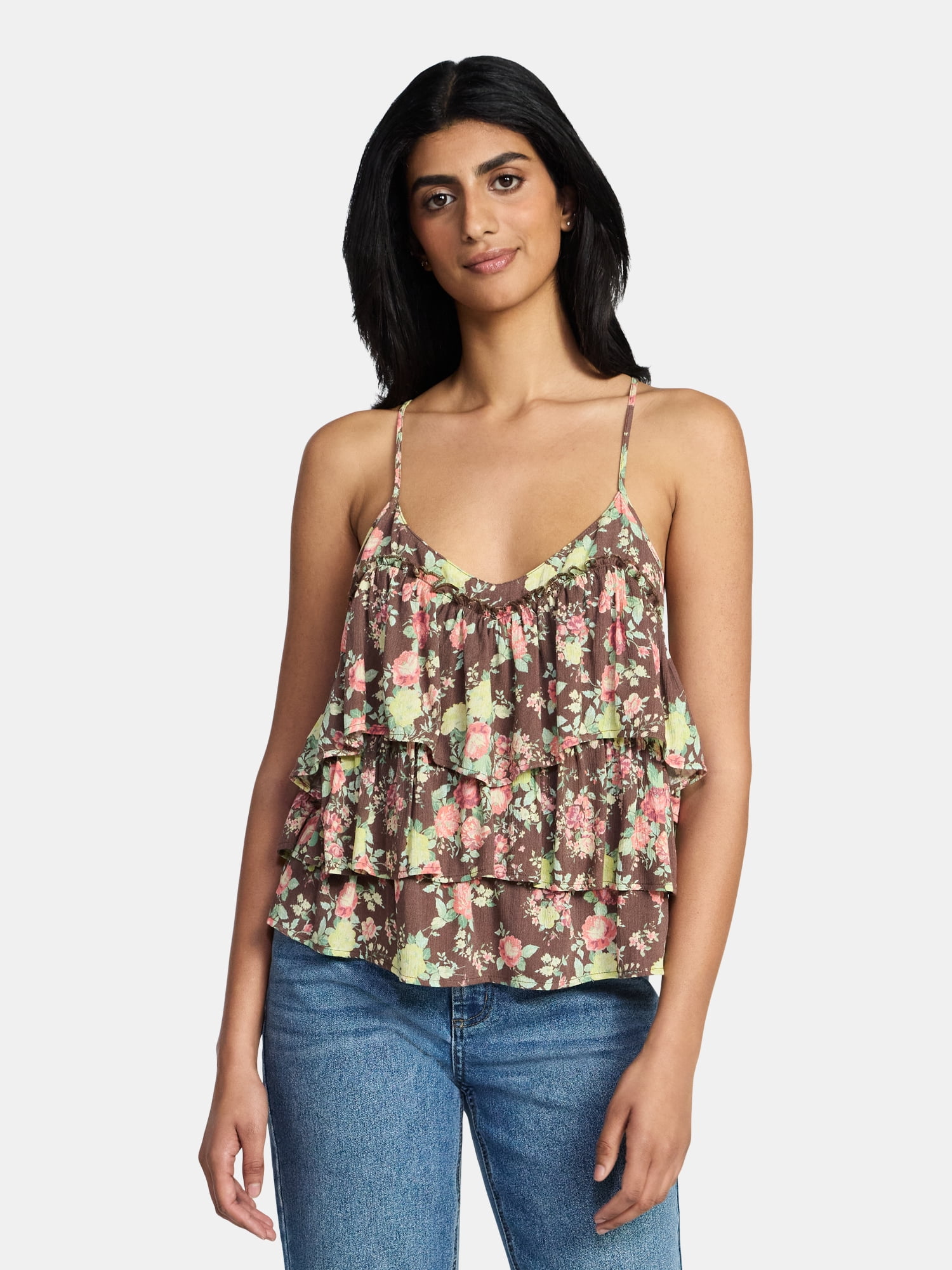 Madden NYC Women's Sleeveless Tiered Tank Top, Sizes XXS-XXL