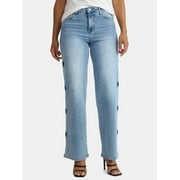 MADDEN NYC Women's Ultra 90s Fit Jeans with Embroidery, 32" inseam, Sizes 00-18