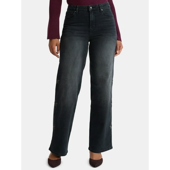 Madden NYC Women's Ultra 90s Fit Jeans with Embroidery, 32" inseam, Sizes 00-18