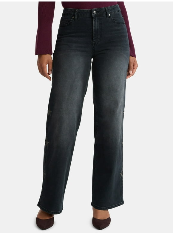 Women's Ultra 90s Fit Jeans with Embroidery, 32" inseam, Sizes 00-18