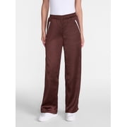 Madden NYC Womens Satin Track Pants with Side Stripes, 31.5" Inseam, Sizes XXS-XXL