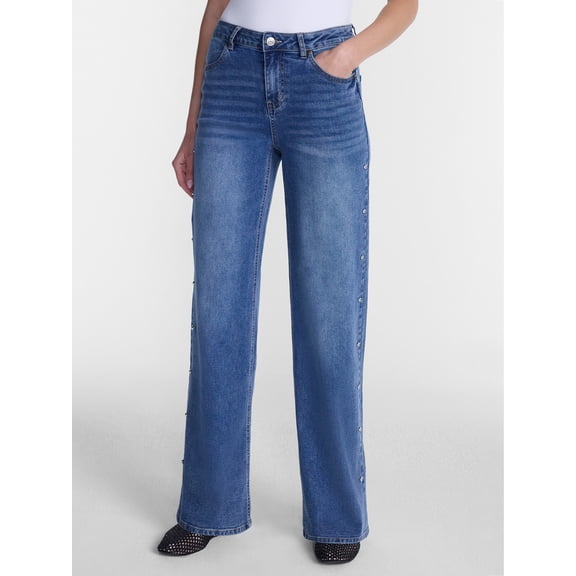 Madden NYC Women’s Studded Ultra Jeans, 32'' Inseam, Sizes 00-18