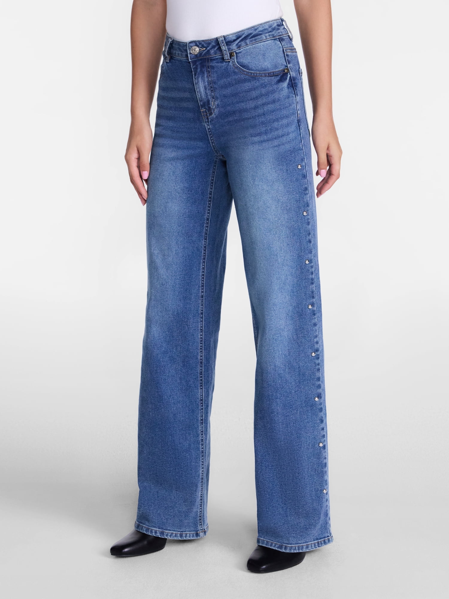 Madden NYC Women’s Studded Ultra Jeans, 32'' Inseam, Sizes 00-18