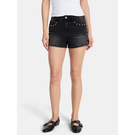 Madden NYC Women’s Studded Denim Shorts, Sizes 00-18