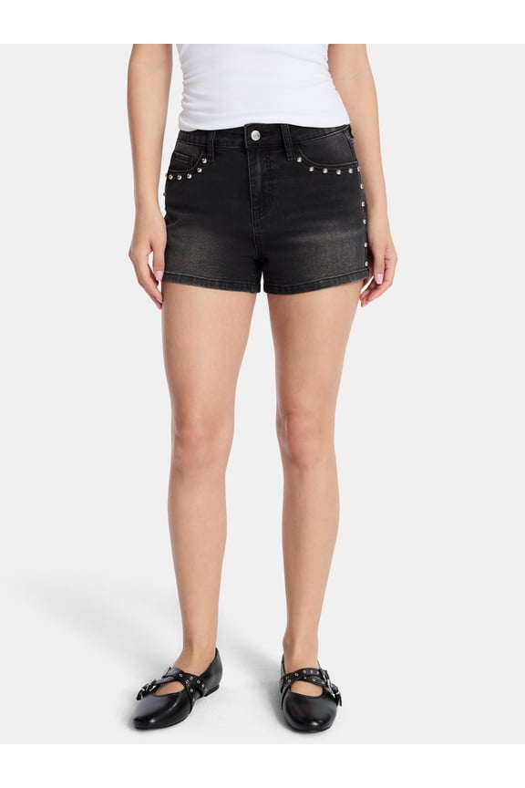 Women’s Studded Denim Shorts, Sizes 00-18
