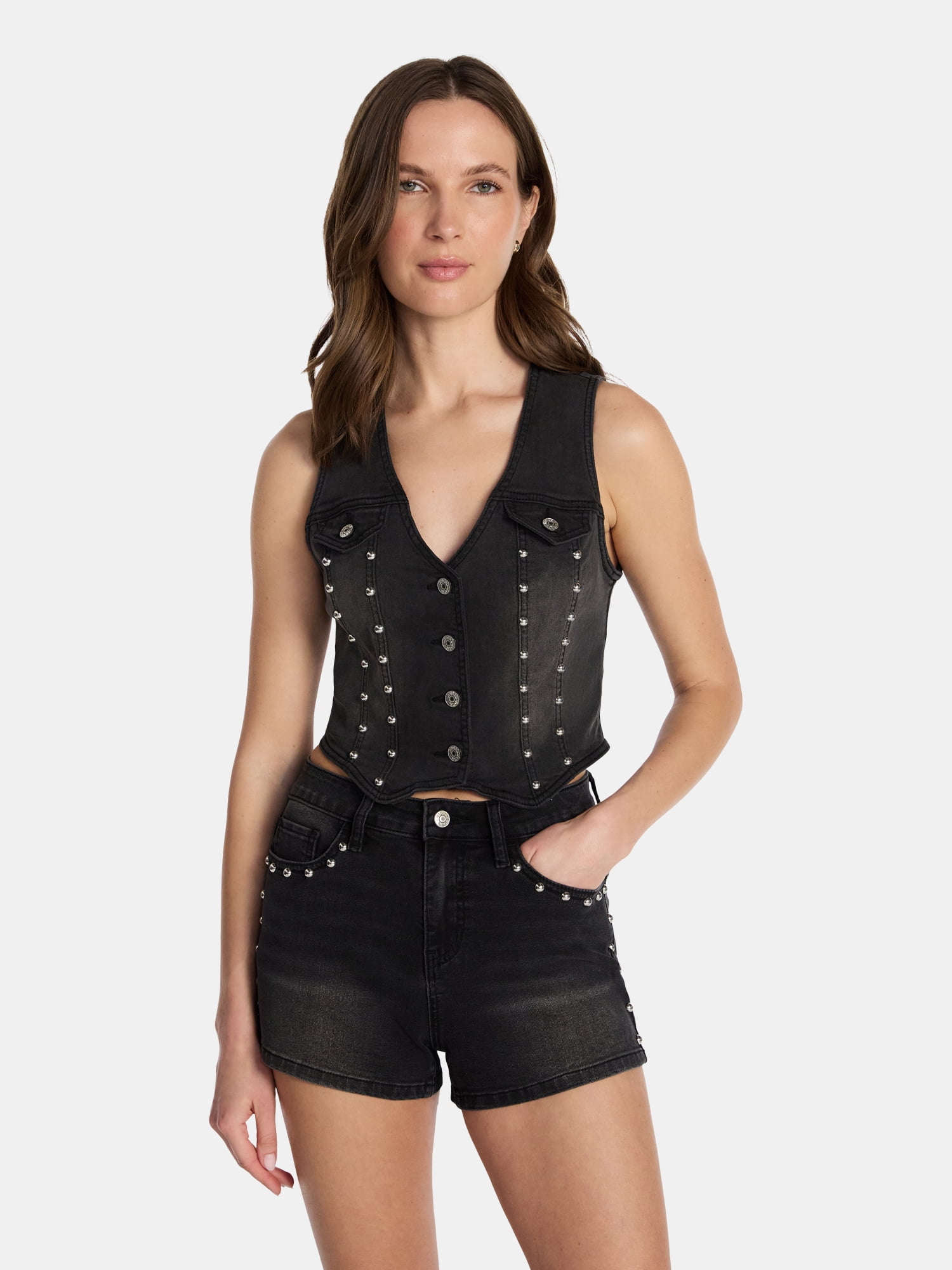 Madden NYC Women's Studded Vest, Sizes XXS-XXL