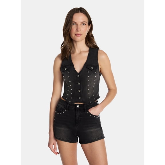 Madden NYC Women's Studded Vest, Sizes XXS-XXL