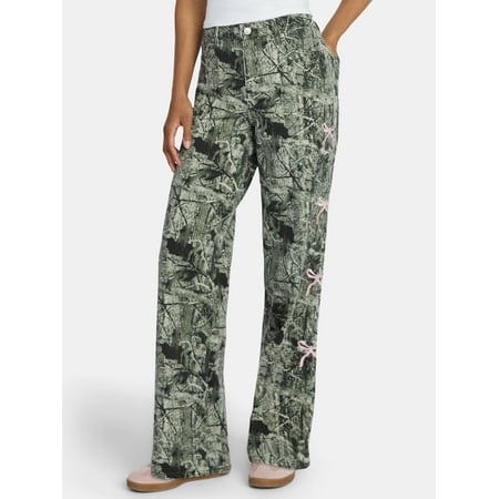Madden NYC Women’s Ultra 90's Jeans with Bow Embroidery, 32'' Inseam, Sizes 00-18