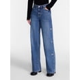 thumbnail image 1 of Madden NYC Women’s Ultra 90's Jeans with Rhinestone Bows, 32'' Inseam, Sizes 00-18, 1 of 5