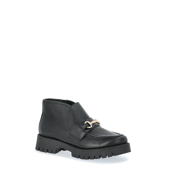 Madden NYC Women's Faux Suede Lug Sole Loafer Booties