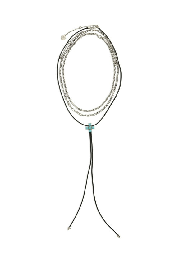 Women's Black Western Stone Bolo Necklace 3-Piece Set