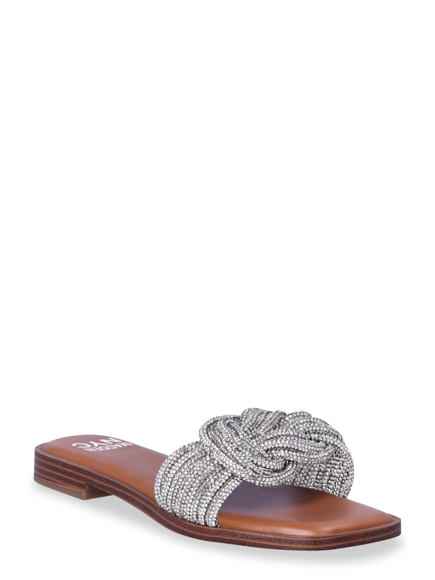 Madden NYC Women's Bling Knot Flat Slide Sandals - Walmart.com