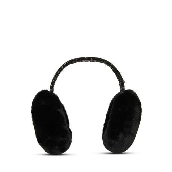 Madden NYC Women's Boucle Trim Earmuff Black