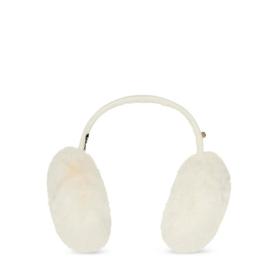 Madden NYC Women's Boucle Trim Earmuff Ivory