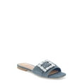 thumbnail image 1 of Madden NYC Women’s Broach Denim Slide Sandals, 1 of 6
