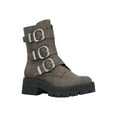 thumbnail image 1 of Madden NYC Women's Faux Leather Buckle Combat Boots, 1 of 3